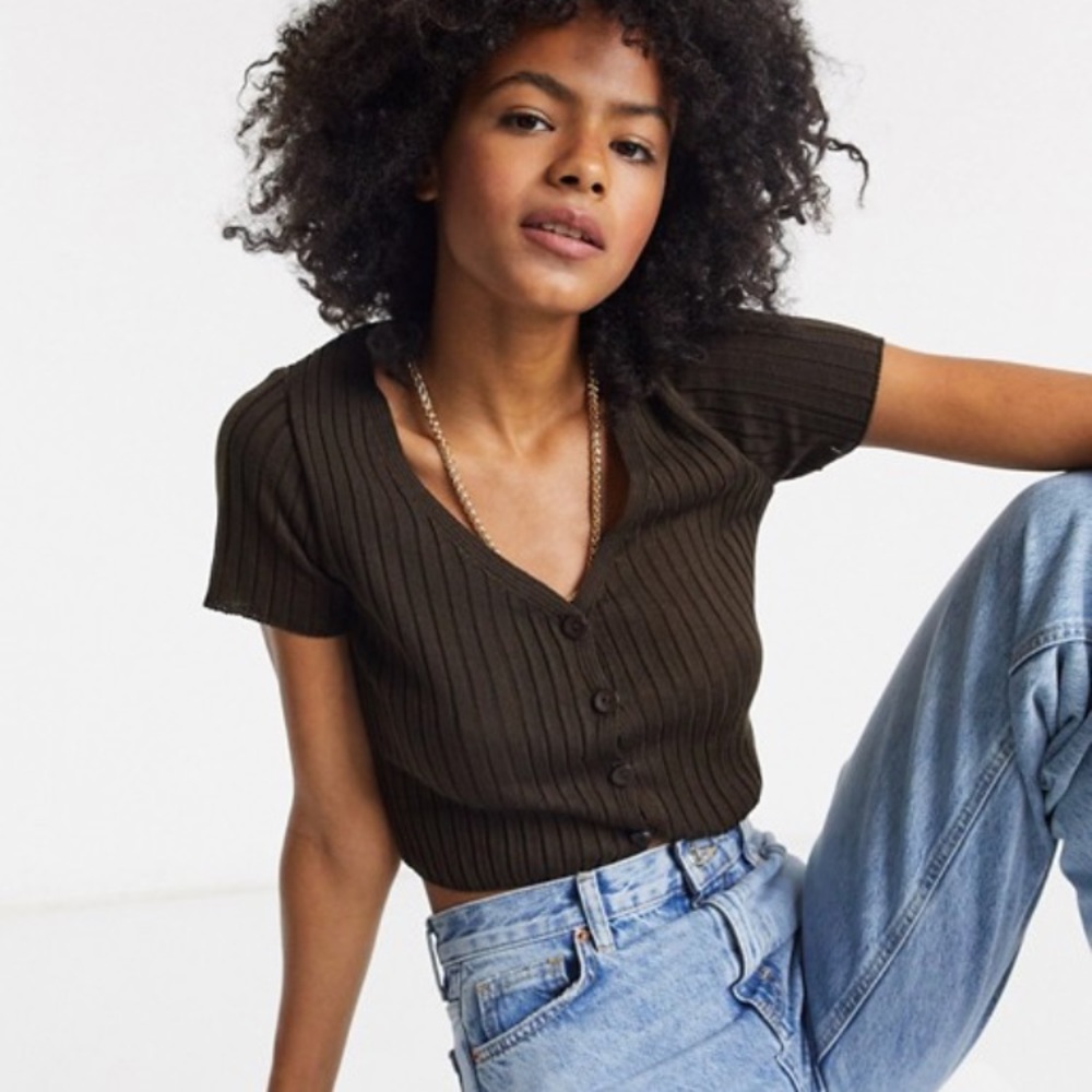 NWOT ASOS COLLUSION cropped short sleeve cardigan